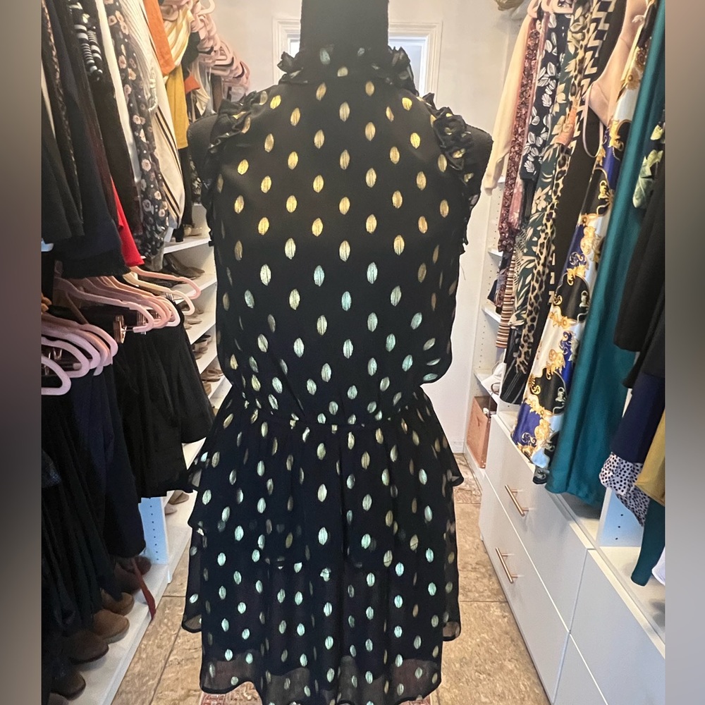 Black and Gold Ruffle Dress Size S